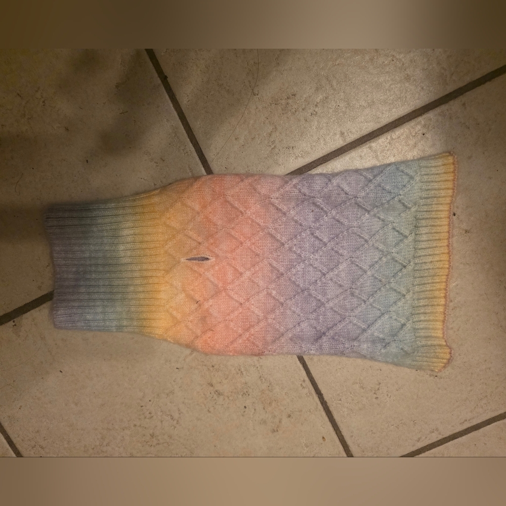Rainbow Multicolor Dog Sweater Size Small